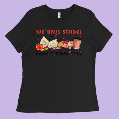 100 Days School Ladies Tee Designed By Maliassmallbusiness