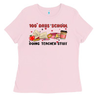 Bubblegum Pink 100 days school Ladies Tee - MaliasSmallBusiness