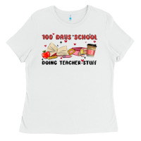 White 100 days school Ladies Tee - MaliasSmallBusiness
