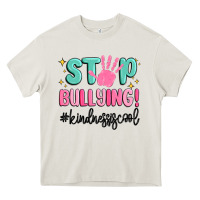 Cream stop bullying kindness is cool Heavy Core Tee - MaliasSmallBusiness