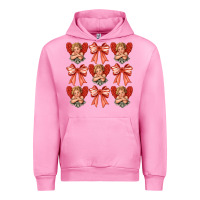 Fuchsia Pink Valentines Eros and bow Urban Hoodie - CowhideDigitalArt
