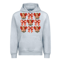 Heather Grey Valentines Eros and bow Urban Hoodie - CowhideDigitalArt