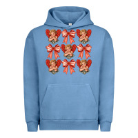 Pigment Pebble Blue Valentines Eros and bow Urban Hoodie - CowhideDigitalArt