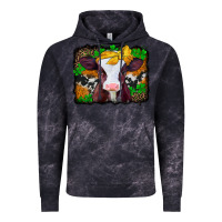Cloud Black st patricks baby cow with leopard background Vintage Hoodie - Jasminsmagicworld