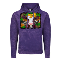 Cloud Purple st patricks baby cow with leopard background Vintage Hoodie - Jasminsmagicworld