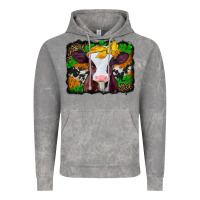 Cloud Rock st patricks baby cow with leopard background Vintage Hoodie - Jasminsmagicworld