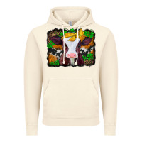 Vintage Artic st patricks baby cow with leopard background Vintage Hoodie - Jasminsmagicworld