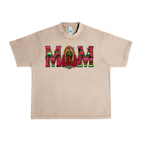 French Oak Mom with Floral Aztec and Leopard Background Urban Heavy Tee - Bettercallsaul