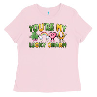 Bubblegum Pink you're my lucky charm Ladies Tee - MaliasSmallBusiness