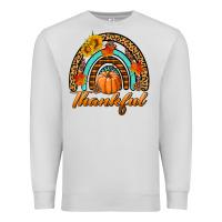 Dove Grey thankful pumpkin rainbow Premium Sweatshirt - BundleAndBundleShop
