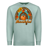 Seafoam thankful pumpkin rainbow Premium Sweatshirt - BundleAndBundleShop