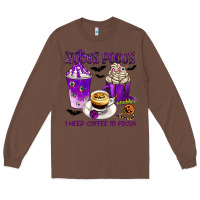 Chestnut Hocus Pocus I Need Coffee to Focus Long Sleeve Tee - texasbilliewilder