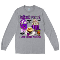 Heather Grey Hocus Pocus I Need Coffee to Focus Long Sleeve Tee - texasbilliewilder