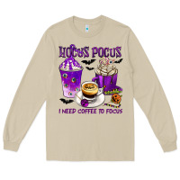 Mushroom Hocus Pocus I Need Coffee to Focus Long Sleeve Tee - texasbilliewilder