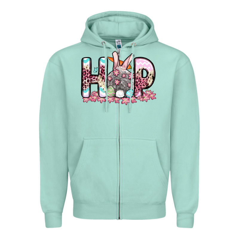 Easter Day Hop Bunny Zipper Hoodie by OliviaCreatesArt | Teevron