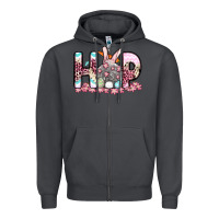 Smoke Easter Day Hop bunny Zipper Hoodie - OliviaCreatesArt
