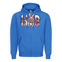 True Royal Easter Day Hop bunny Zipper Hoodie - OliviaCreatesArt