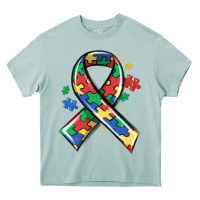 Arona autism puzzle ribbon Heavy Core Tee - MaliasSmallBusiness