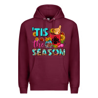 Burgundy tis the season football coffee mug Premium Hoodie - FaDigitalArtStudio