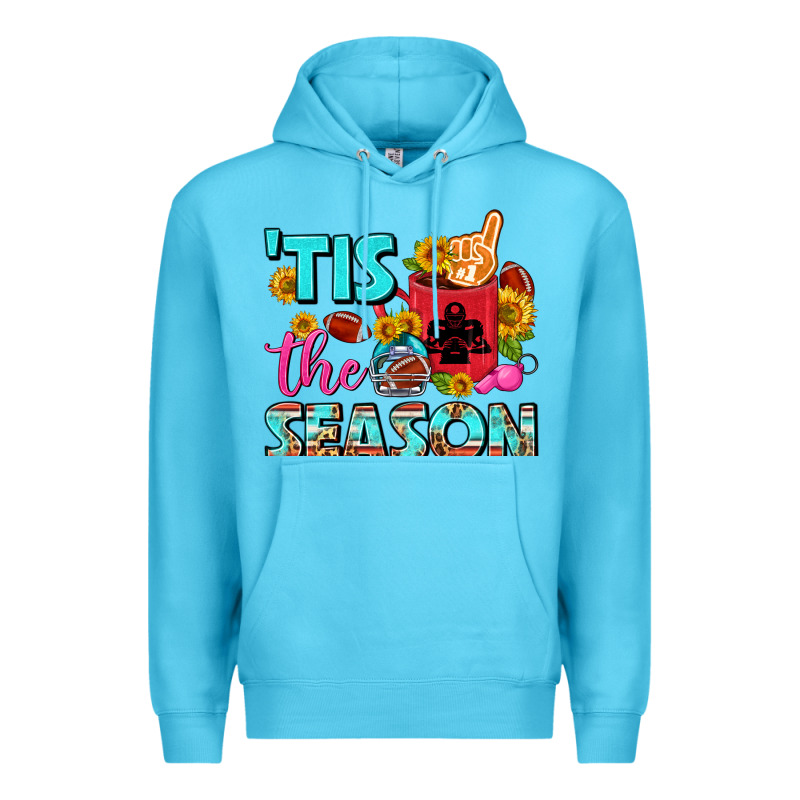 Tis The Season Football Coffee Mug Premium Hoodie by FaDigitalArtStudio | Teevron