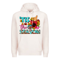 Pale Pink tis the season football coffee mug Premium Hoodie - FaDigitalArtStudio
