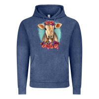 Vintage Denim Floral Cow Vintage Hoodie - RanaPortraitStore
