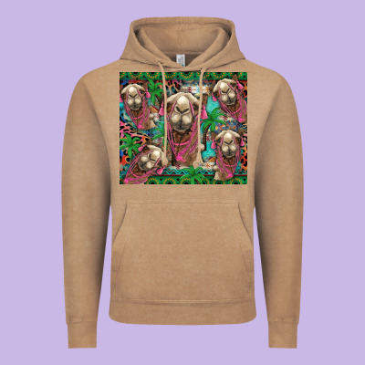 Camel Face Vintage Hoodie Designed By Barkaloodesign
