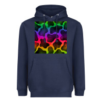 Navy colorful cow seamless pattern Heavyweight Hoodie - BundleAndBundleShop