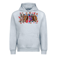 Heather Grey Xox Football Urban Hoodie - CowhideDigitalArt