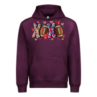 Mauve Wine Xox Football Urban Hoodie - CowhideDigitalArt