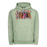 Pigment Oil Green Xox Football Urban Hoodie - CowhideDigitalArt