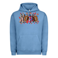 Pigment Pebble Blue Xox Football Urban Hoodie - CowhideDigitalArt