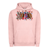 Pigment Salmon Xox Football Urban Hoodie - CowhideDigitalArt