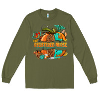 Army Green registered nurse pumpkin Long Sleeve Tee - NancyCooperArtShop