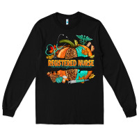 Black registered nurse pumpkin Long Sleeve Tee - NancyCooperArtShop