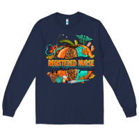 Navy registered nurse pumpkin Long Sleeve Tee - NancyCooperArtShop