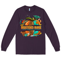 Plum registered nurse pumpkin Long Sleeve Tee - NancyCooperArtShop