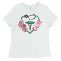 White cna heart Ladies Tee - MaliasSmallBusiness