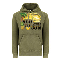 Vintage Olive here comes the sun Vintage Hoodie - BarkalooDesign
