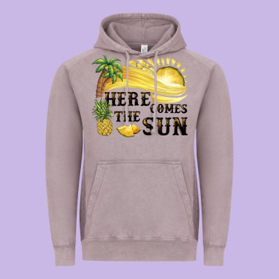 Here Comes The Sun Vintage Hoodie Designed By Barkaloodesign