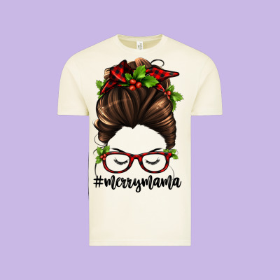 Christmas Merry Mama Vintage Tee Designed By Jasminsmagicworld