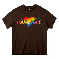 Chocolate Brown love is love lgbtq Heavy Core Tee - MaliasSmallBusiness