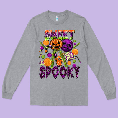 Sweet And Spooky Long Sleeve Tee Designed By Texasbilliewilder