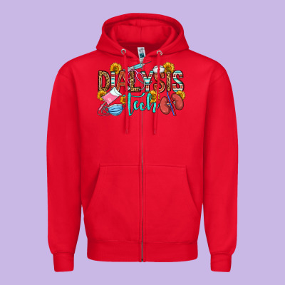 Dialysis Tech Zipper Hoodie Designed By Oliviacreatesart