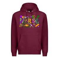 Burgundy Nurse Mardi Gras Premium Hoodie - FaDigitalArtStudio