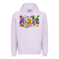 Lilac Nurse Mardi Gras Premium Hoodie - FaDigitalArtStudio