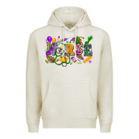 Oatmeal Heather Nurse Mardi Gras Premium Hoodie - FaDigitalArtStudio