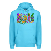 Ocean Blue Nurse Mardi Gras Premium Hoodie - FaDigitalArtStudio
