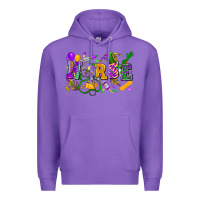 Purple Nurse Mardi Gras Premium Hoodie - FaDigitalArtStudio