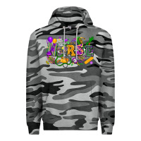 Slate Camo Nurse Mardi Gras Premium Hoodie - FaDigitalArtStudio